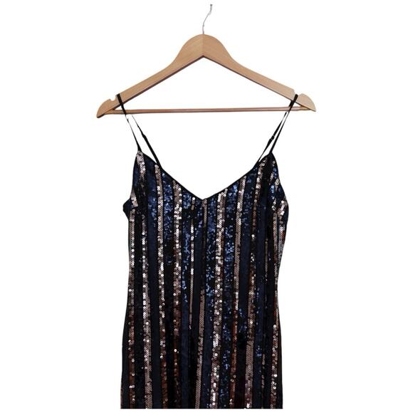 Maeve Sleeveless Sequin Stripe Midi Dress Size S - Picture 5 of 12